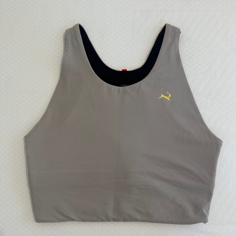 Tracksmith Lane Five Crop Top Gray size Small
